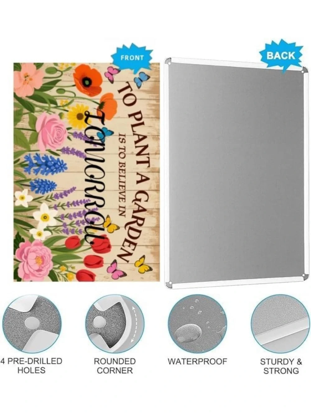 Garden metal Wall Art Sign